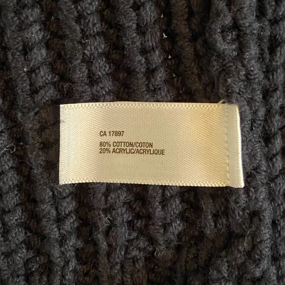 GAP Navy Marine Blue Cotton Chunky Knit Sweater Cardigan Jacket Ribbed Fisherman - Picture 8 of 9